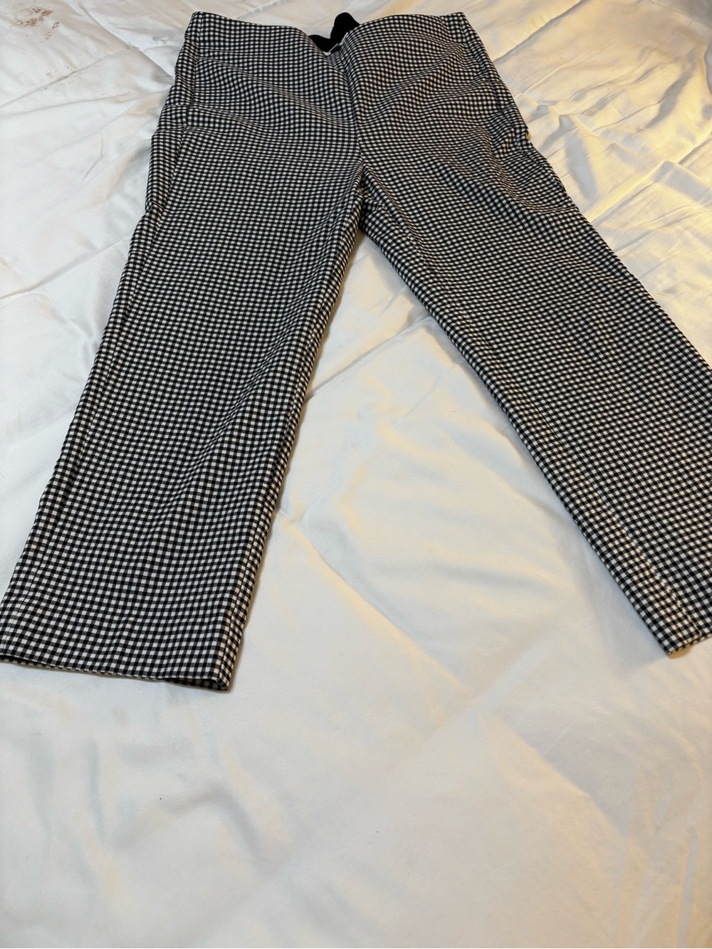 Chico’s Black & White Gingham Bridgett Crop Pants